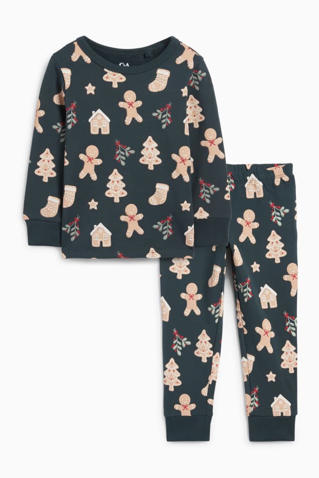 Bambini - Mini Me - pigiama natalizio per bambini - 2 pezzi - fantasia - verde scuro