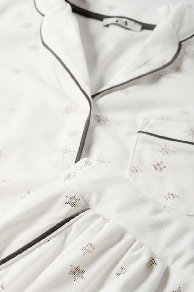 Femmes - Ensemble - pyjama et masque de sommeil - 3 pièces - à motif - blanc