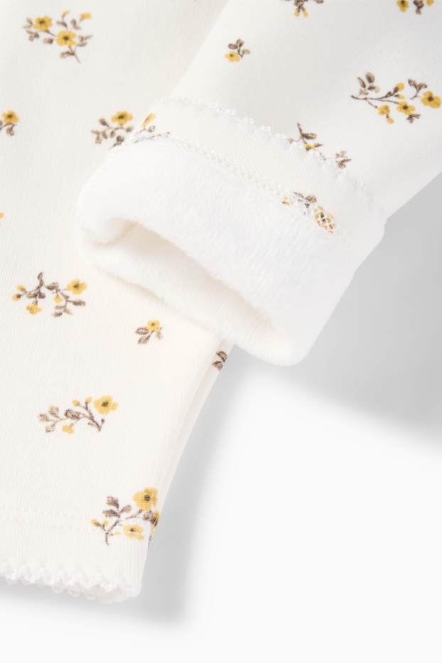 Neonate - Confezione da 3 - leggings termici per neonate - con imbottitura in pelo - giallo