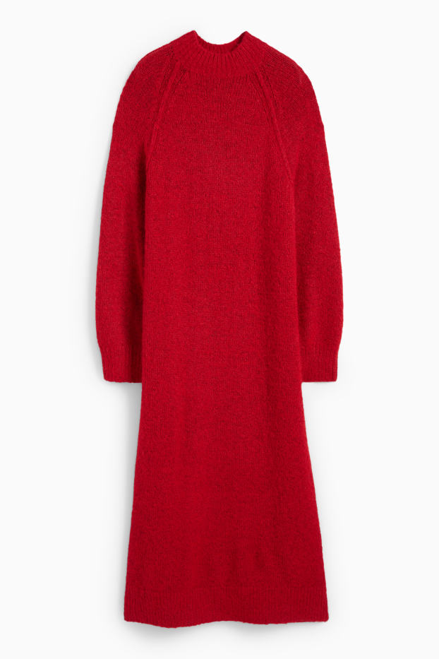 Damen - Strickkleid - Straight Fit - rot
