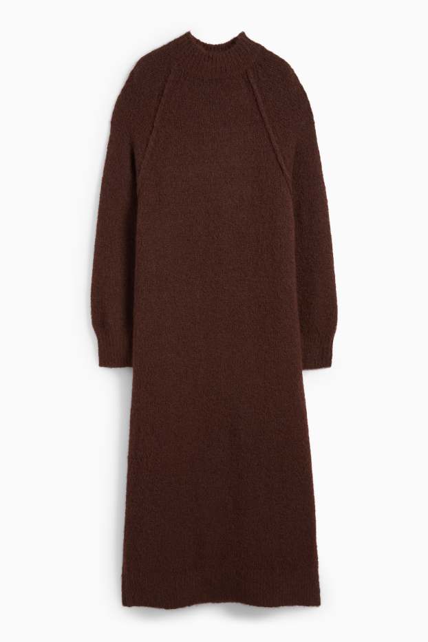 Damen - Strickkleid - Straight Fit - dunkelbraun