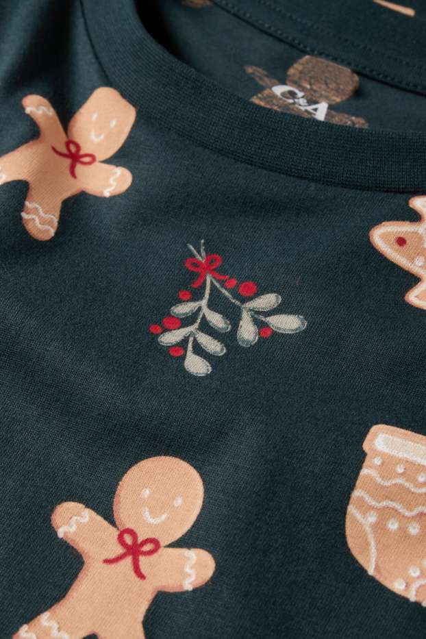 Damen - Mini Me - Damen-Weihnachts-Pyjama - gemustert - dunkelgrün