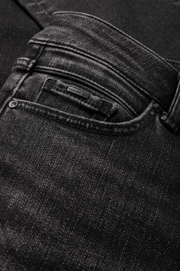 Women - Slim jeans - mid-rise waist - thermal jeans - LYCRA® - denim-dark gray