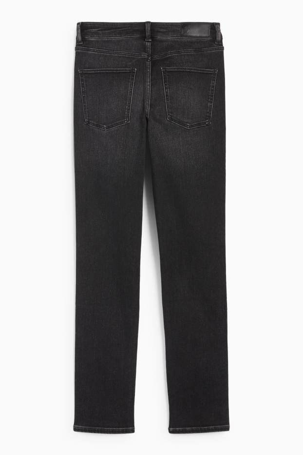 Women - Slim jeans - mid-rise waist - thermal jeans - LYCRA® - denim-dark gray