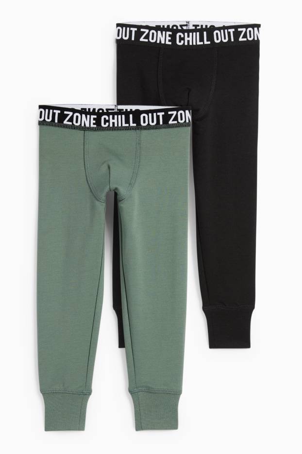 Kinder Buben - Multipack 2er - lange Thermo-Unterhose - schwarz