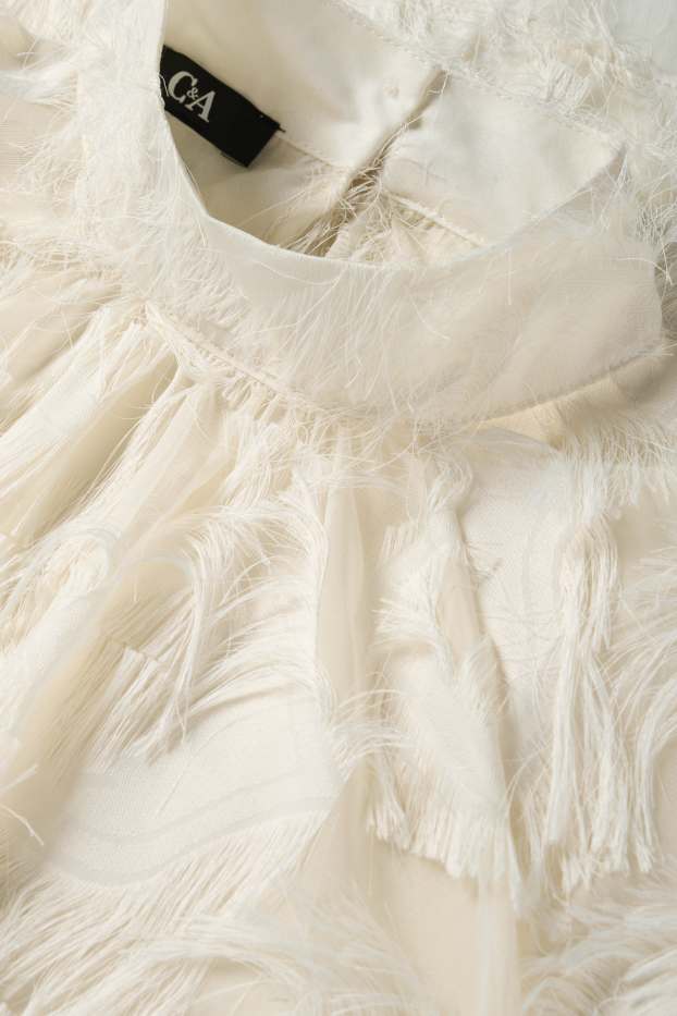 Women - Fringed blouse - cremewhite