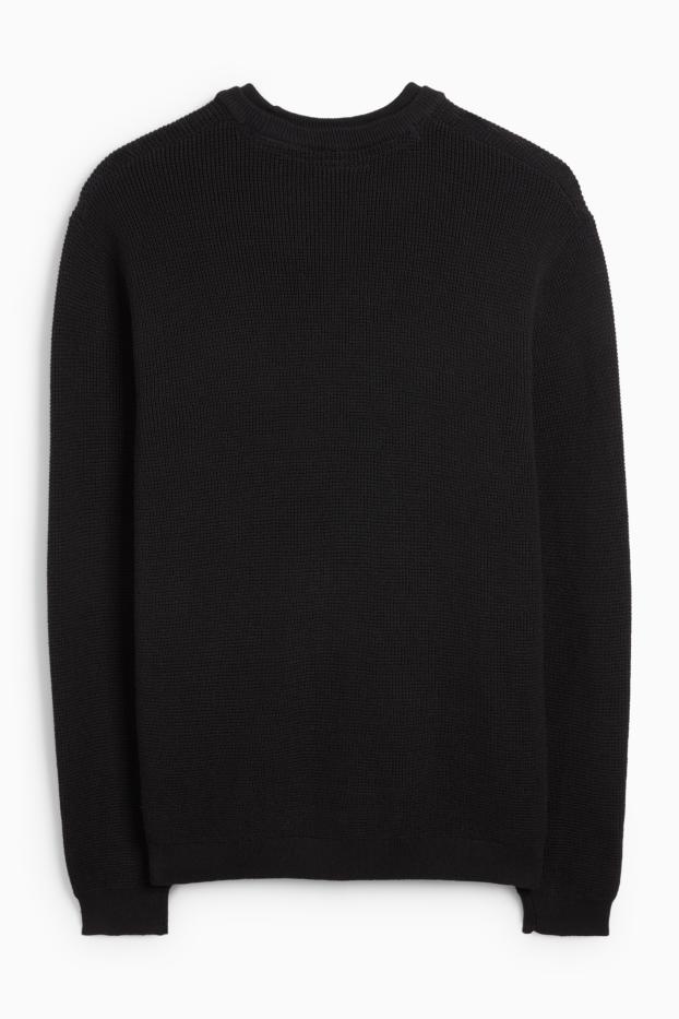 Men - Jumper - textured - black