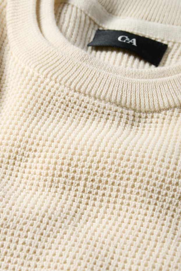 Men - Jumper - textured - cremewhite