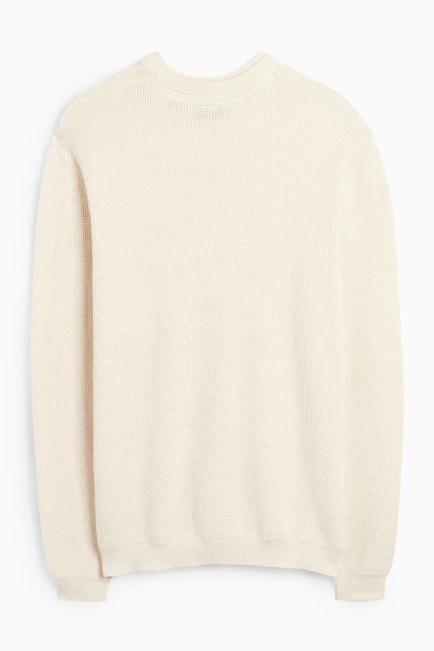 Men - Jumper - textured - cremewhite