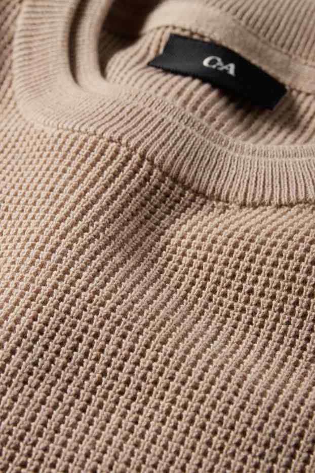 Herren - Pullover - strukturiert - beige