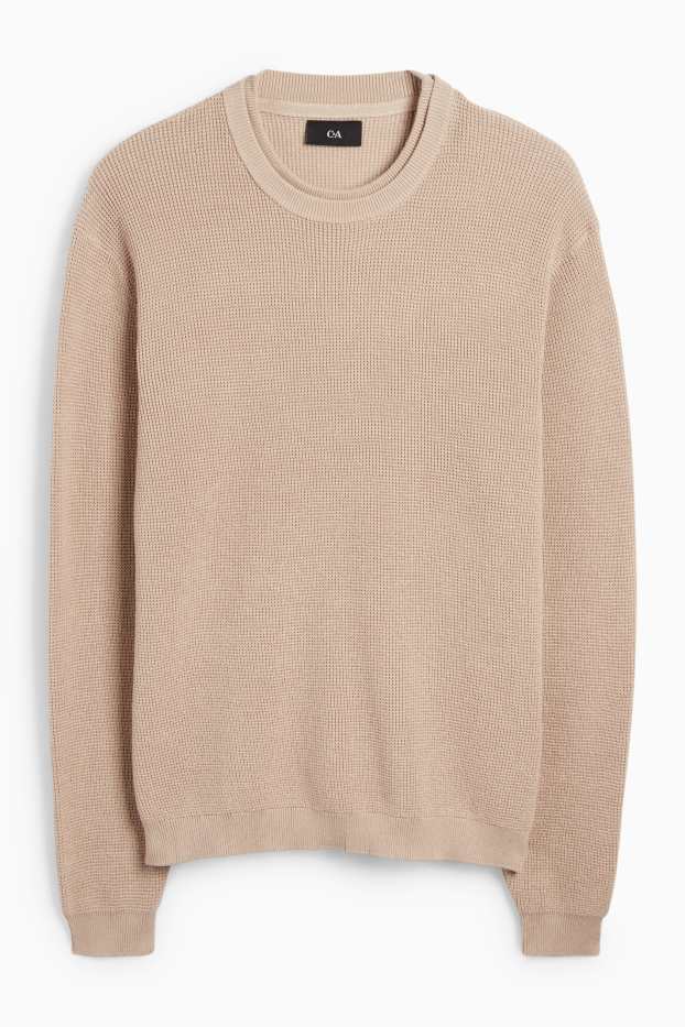 Herren - Pullover - strukturiert - beige