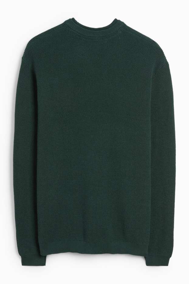 Herren - Pullover - strukturiert - dunkelgrün