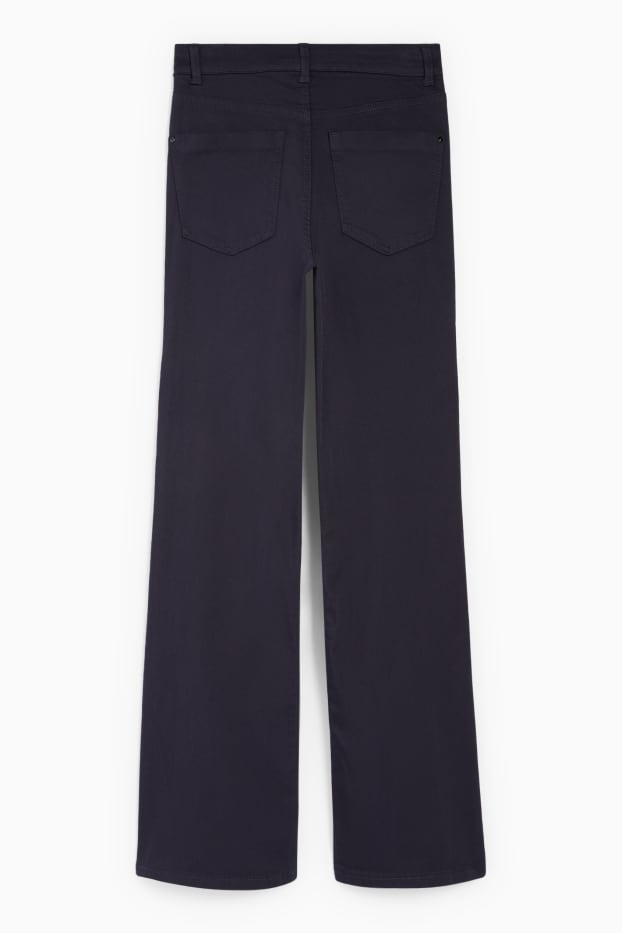Women - Cloth trousers - high waist - recycled - dark blue