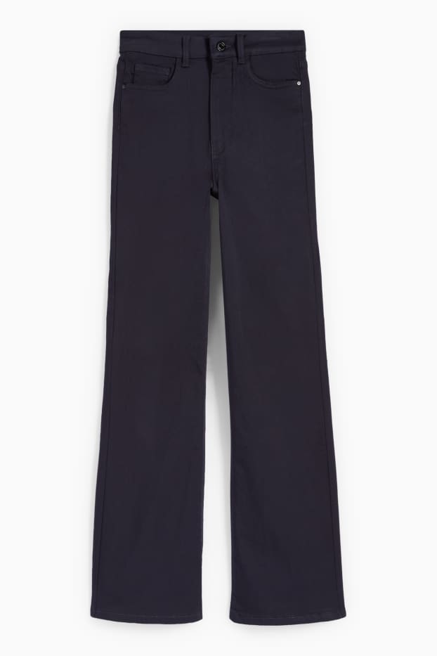 Women - Cloth trousers - high waist - recycled - dark blue