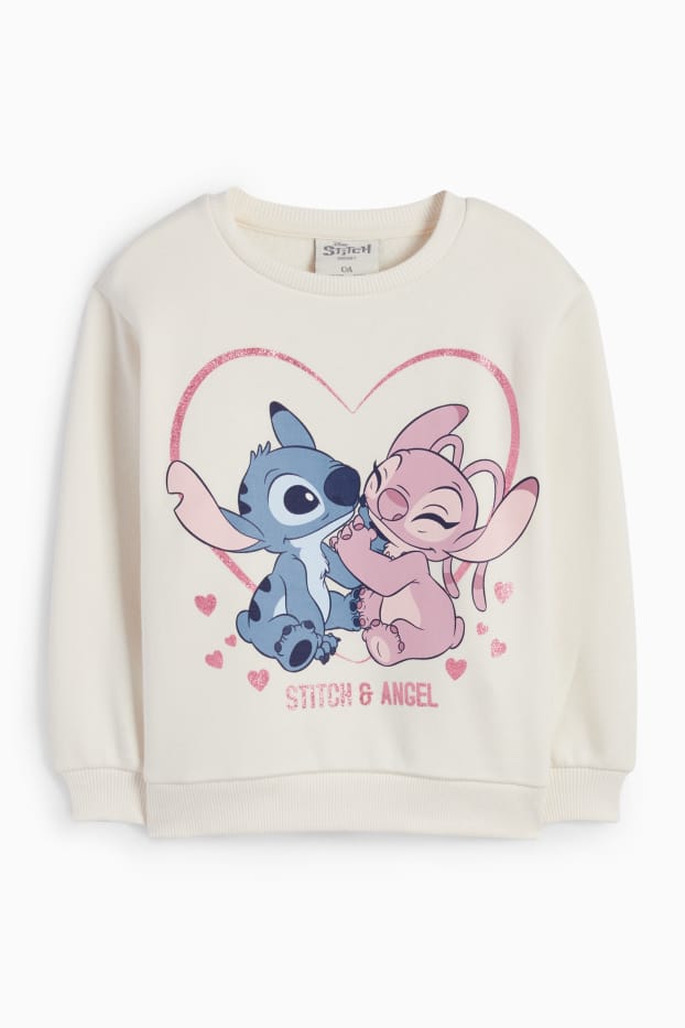 Enfants filles - Lilo & Stitch - sweat - blanc crème