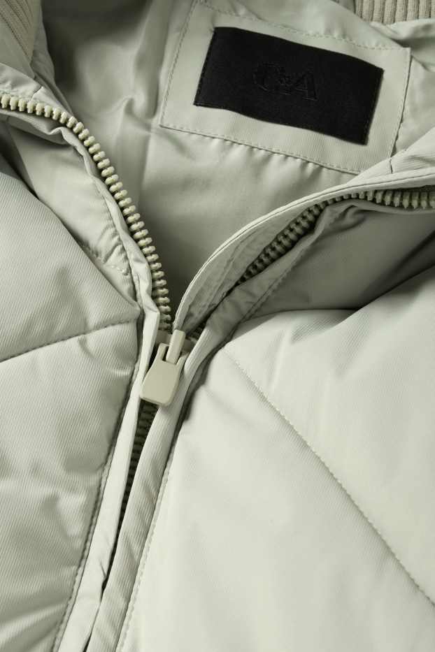 Damen - Steppjacke mit Kapuze - wasserabweisend - mintgrün