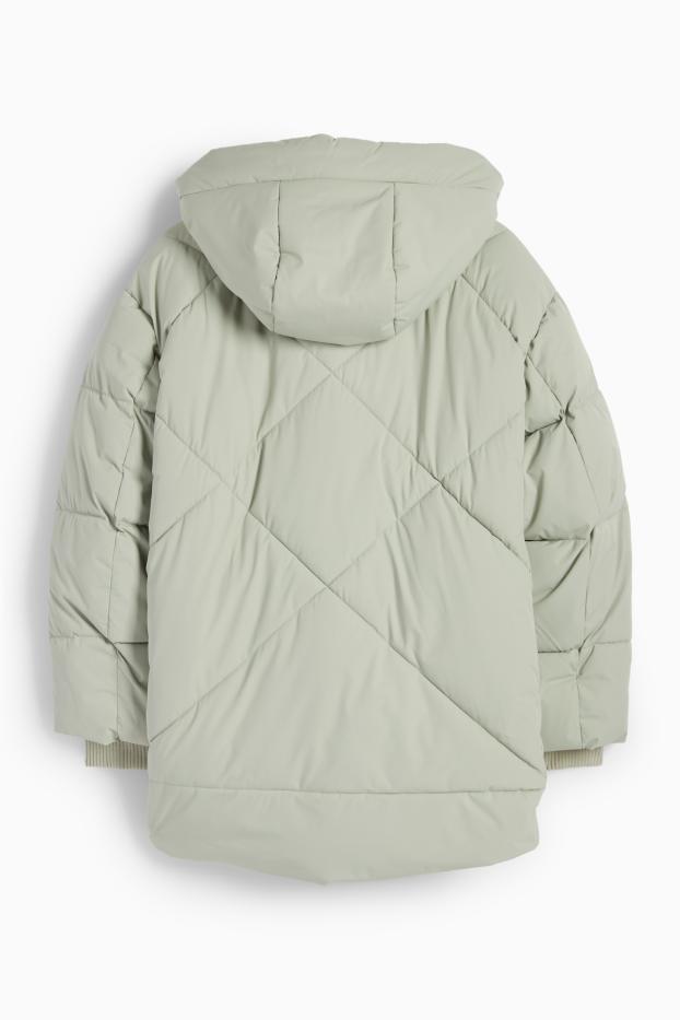 Damen - Steppjacke mit Kapuze - wasserabweisend - mintgrün