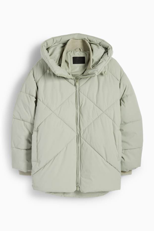 Damen - Steppjacke mit Kapuze - wasserabweisend - mintgrün