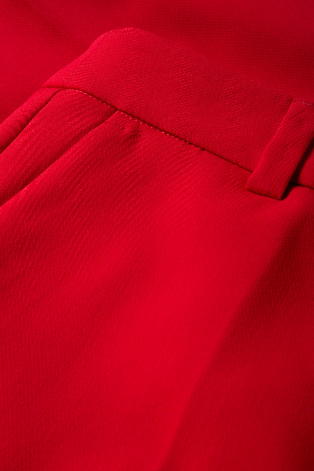 Women - Business trousers - mid-rise waist - regular fit - red