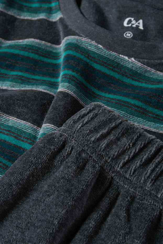 Hombre - Pijama de invierno - gris oscuro