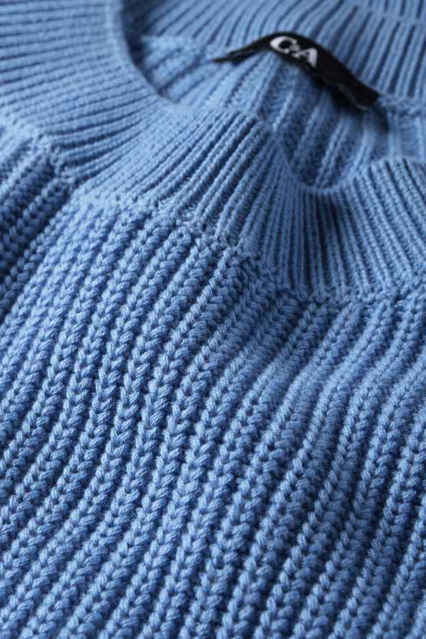 Women - Jumper - ribbed - light blue