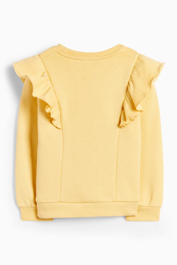 Enfants filles - Fleurs - sweat - jaune