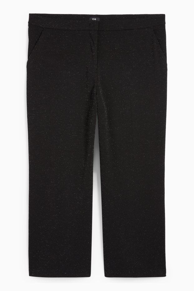Femmes - Pantalon de bureau - high waist - wide leg - noir