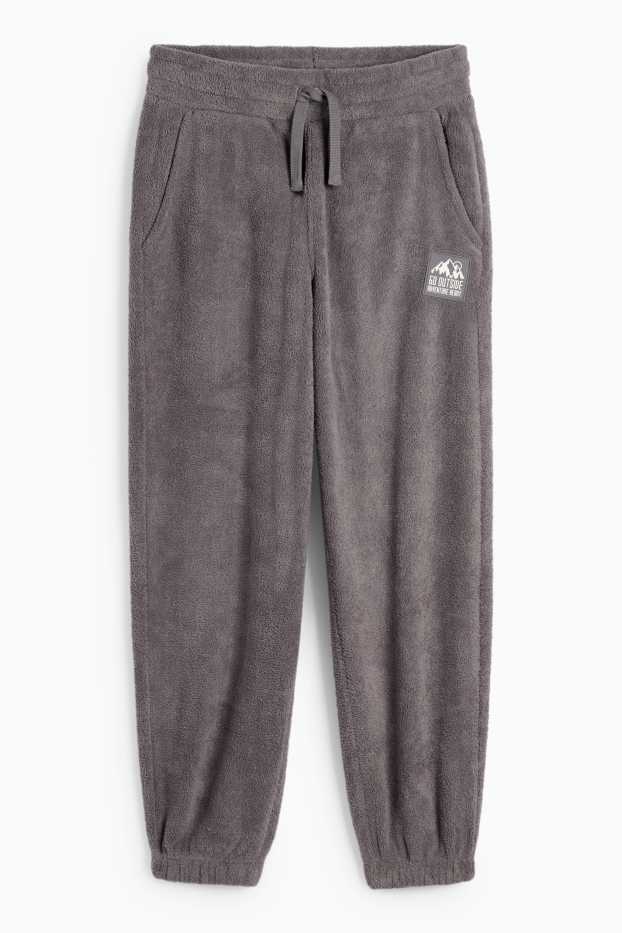 Kinderen: jongens - Joggingbroek van fleece - grijs