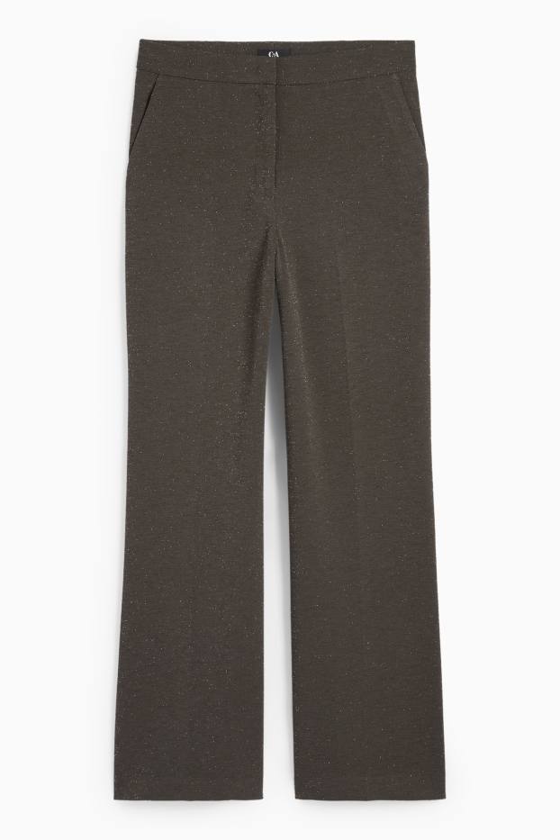 Dona - Pantalons formals - high waist - wide leg - gris fosc