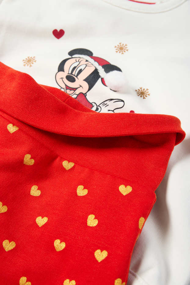 Miminka - dívky - Minnie Mouse - vánoční outfit pro miminka - 3dílný - bílá/červená