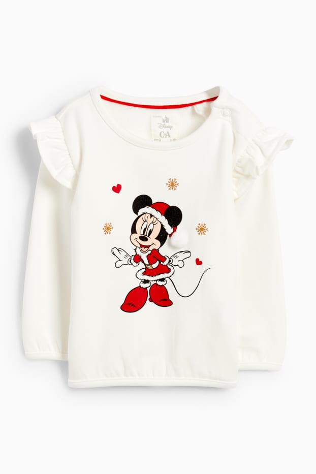 Miminka - dívky - Minnie Mouse - vánoční outfit pro miminka - 3dílný - bílá/červená