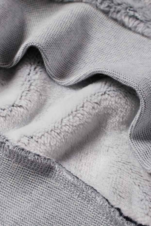 Kinder Jungen - Kunstfell-Hoodie - grau