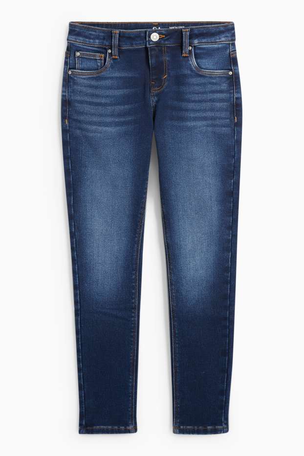 Kinder Mädchen - Skinny Jeans - Thermojeans - dunkeljeansblau