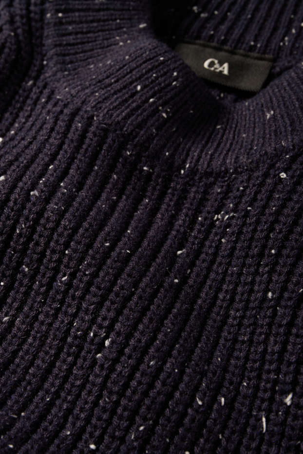 Herren - Pullover - gerippt - dunkelblau