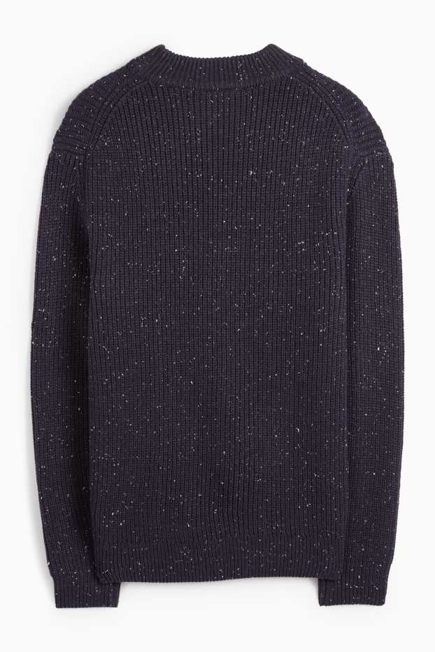 Herren - Pullover - gerippt - dunkelblau