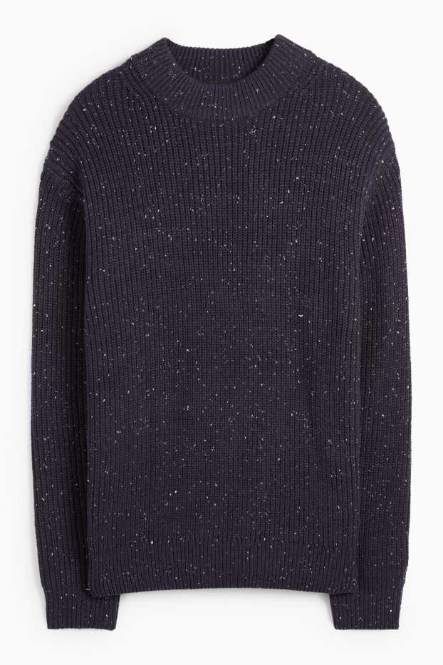 Herren - Pullover - gerippt - dunkelblau