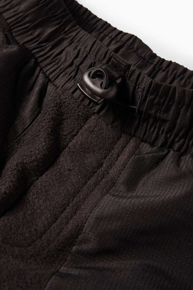 Kinder Jungen - Fleece-Cargo-Jogginghose - schwarz