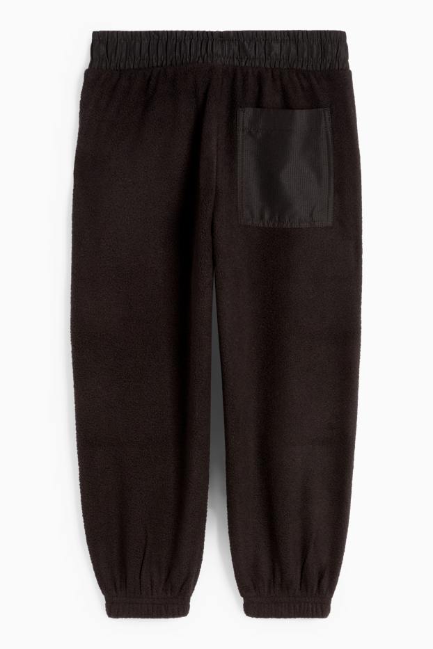 Kinder Jungen - Fleece-Cargo-Jogginghose - schwarz