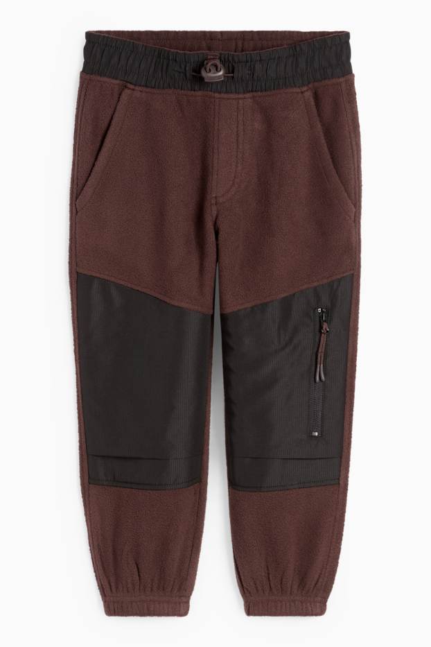 Kinder Jungen - Fleece-Cargo-Jogginghose - dunkelbraun