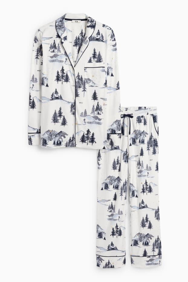 Mujer - Pijama - estampado - blanco