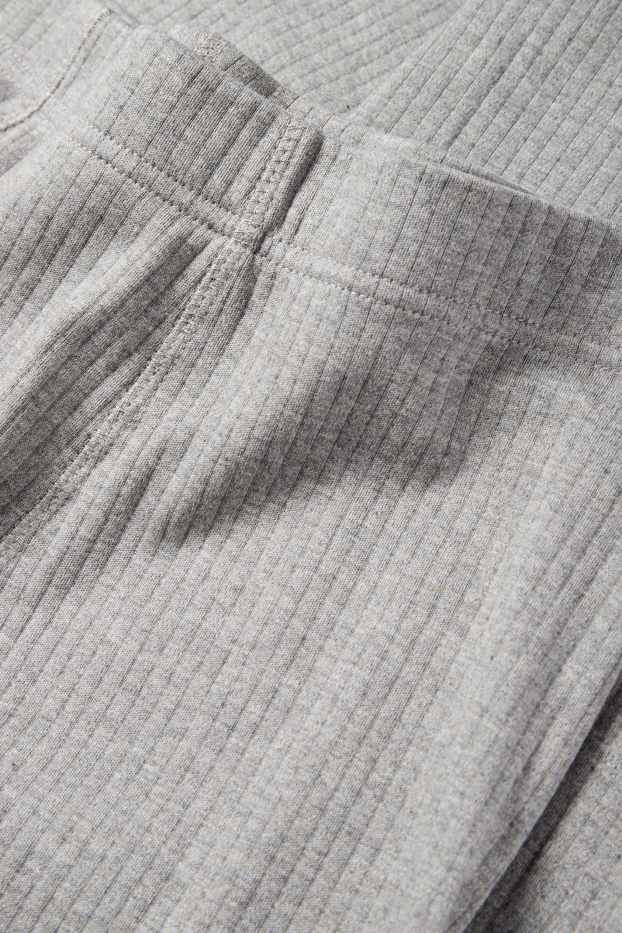 Herren - Lange Unterhose - gerippt - grau