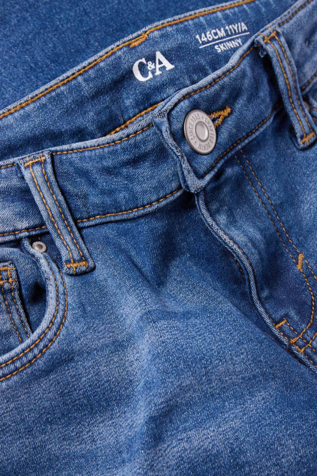 Children Girls - Skinny jeans - thermal jeans - blue denim