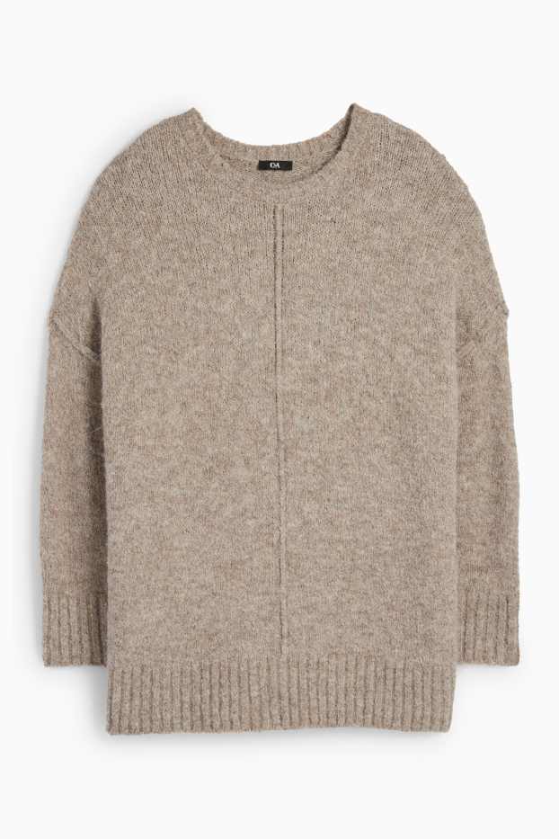 Damen - Pullover - beige