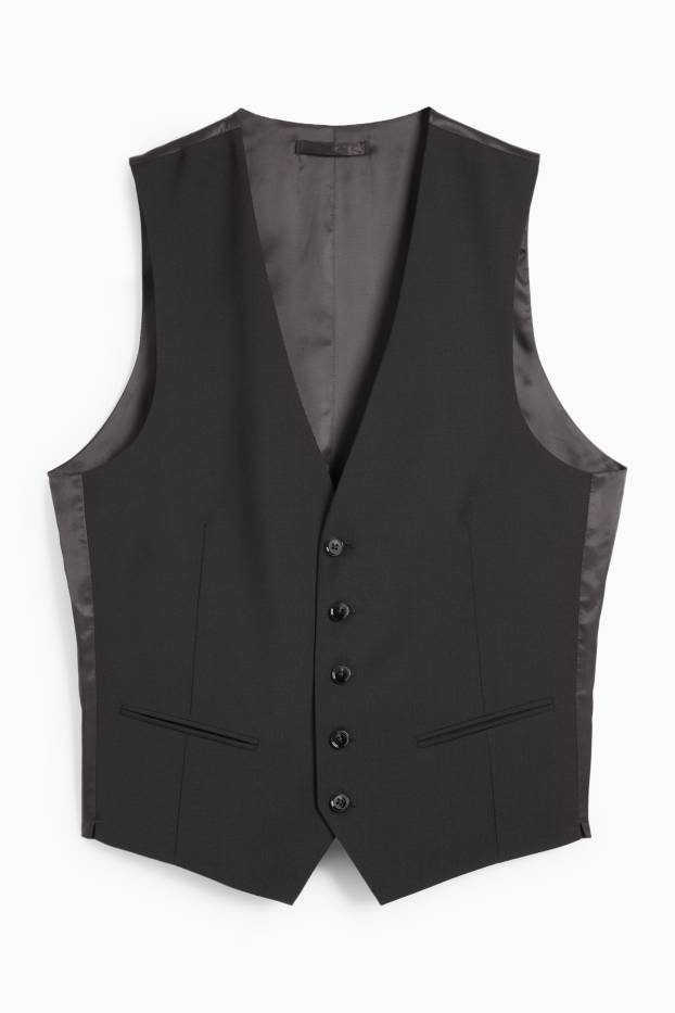 Pánské - Vesta - regular fit - Flex - vlněná směs - černá