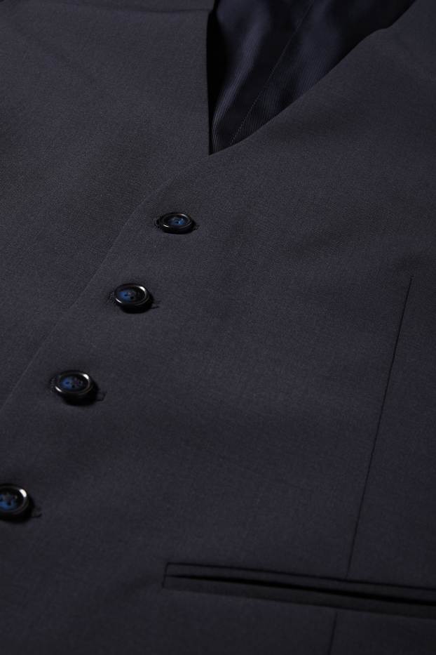 Pánské - Vesta - regular fit - Flex - vlněná směs - tmavomodrá