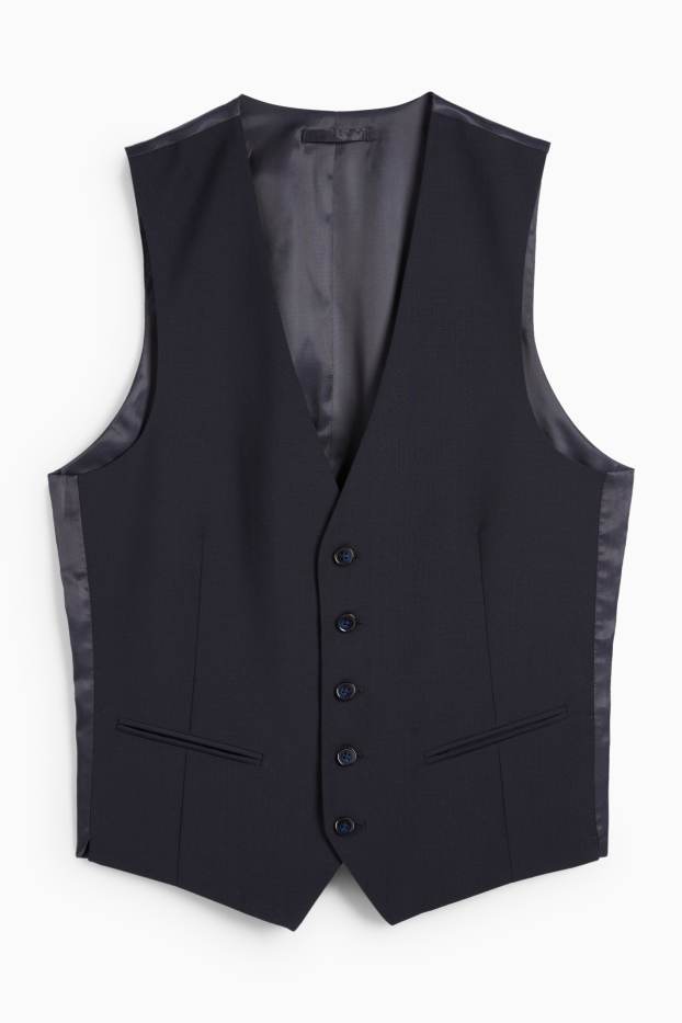 Pánské - Vesta - regular fit - Flex - vlněná směs - tmavomodrá