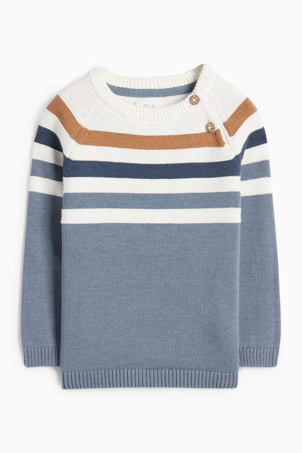 Baby Jungen - Baby-Pullover - gestreift - blau