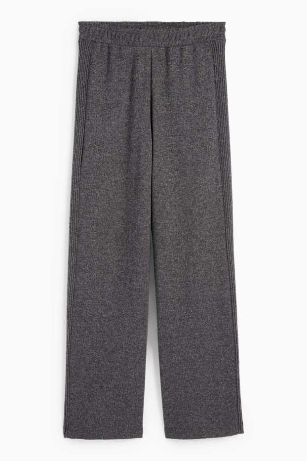 Femmes - Pantalon de jogging en maille - gris foncé