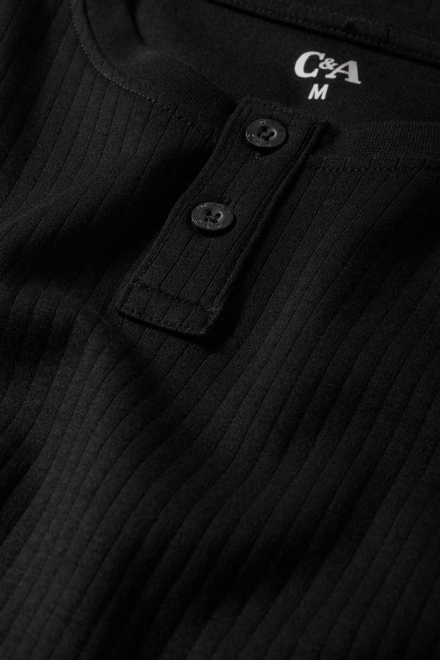Men - Vest - ribbed - black