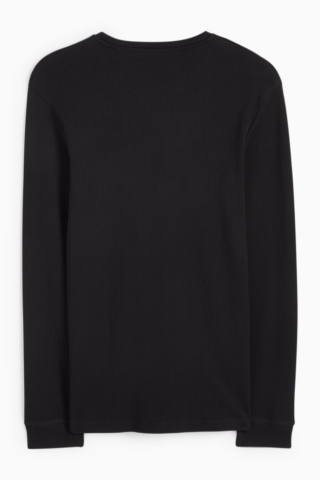 Men - Vest - ribbed - black